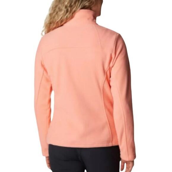 EUC‎ Columbia Women Medium Fast Track Full Zip Up Fleece Neon Orange Coral Reef - Picture 6 of 14